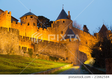 castle of Carcassonne in evening castle of Carcassonne in evening 21662584