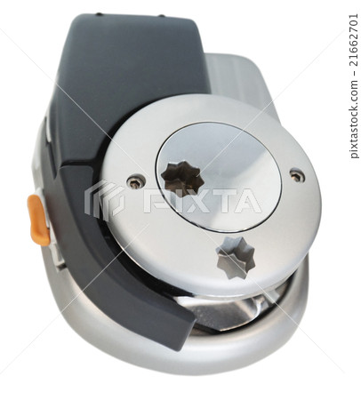 Boat windlass for anchoring isolated on white Boat windlass for anchoring isolated on white 21662701