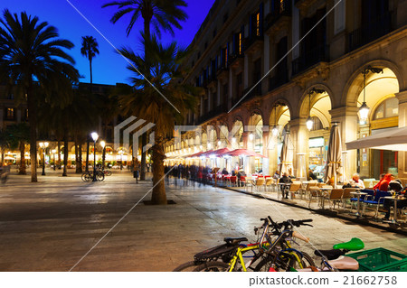 Street restaurants at Placa Reial in evening. Barcelona 21662758