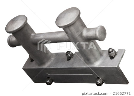 Mooring bitts (bollard) isolated on white background Mooring bitts (bollard) isolated on white background 21662771