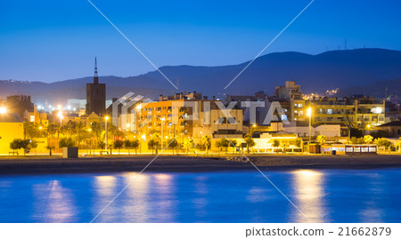 Beach of Badalona in evening time Beach of Badalona in evening time 21662879