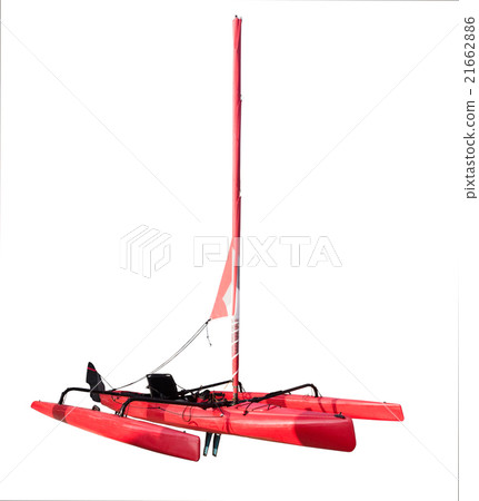 Red catamaran isolated on white background Red catamaran isolated on white background 21662886