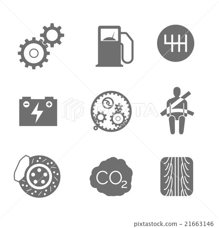 Car related icons on white Car related icons on white 21663146