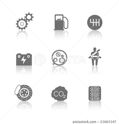 Car related icons on white Car related icons on white 21663147
