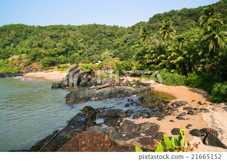 Unspoiled small paradise beach in india 21665152