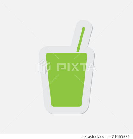 simple green icon - drink with straw 21665875