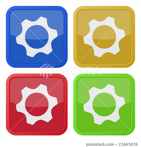 set of four square icons with nut 21665876