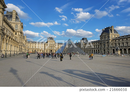 Louvre Pyramid and Louvre Palace in Paris, France 21666038