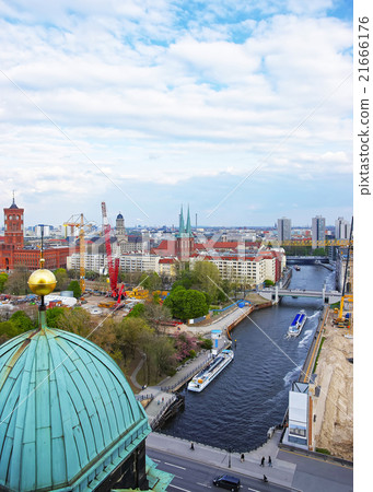 Panoramic view from Berlin Cathedral to Spree 21666176