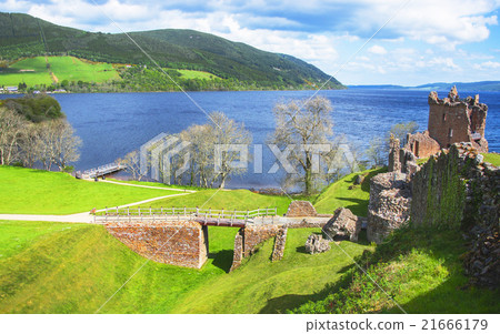 View to Ruins of Urquhart Castle in Loch Ness 21666179
