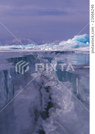 Large cracks on surface of the ice. Large cracks on surface of the ice. 21666246