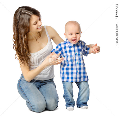 Young woman with baby boy Young woman with baby boy 21666283