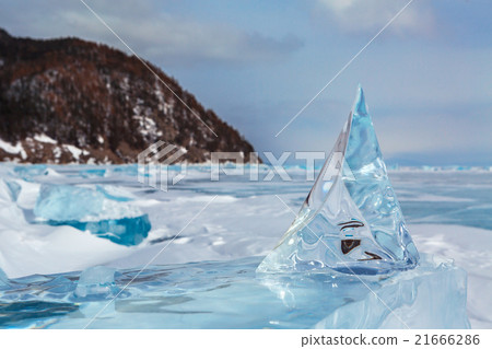 Beautiful transparent block of ice. Beautiful transparent block of ice. 21666286