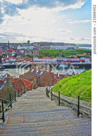 Stairs to Pier to Sea in Whitby in North Yorkshire 21666402