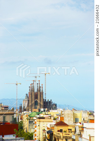View to Sagrada Familia in Barcelona 21666432
