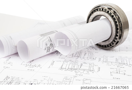 Architecture plan and rolls of blueprints Architecture plan and rolls of blueprints 21667065