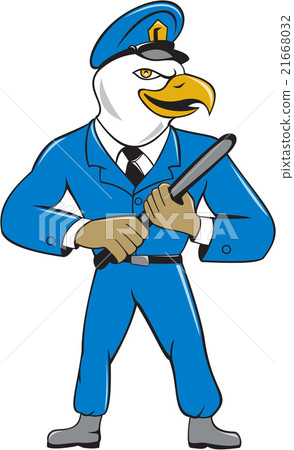 Bald Eagle Policeman Baton Cartoon Bald Eagle Policeman Baton Cartoon 21668032