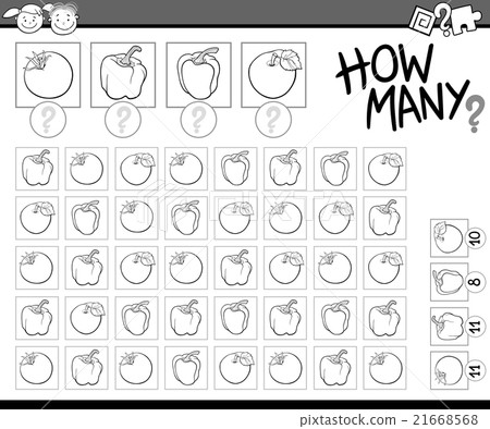 counting task coloring book - Stock Illustration [21668568] - PIXTA