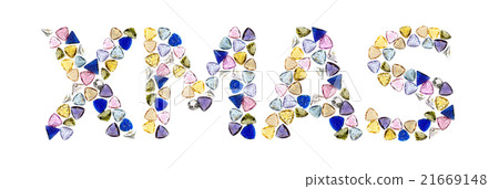 Gemstones words, "XMAS". Isolated on white Gemstones words, "XMAS". Isolated on white 21669148