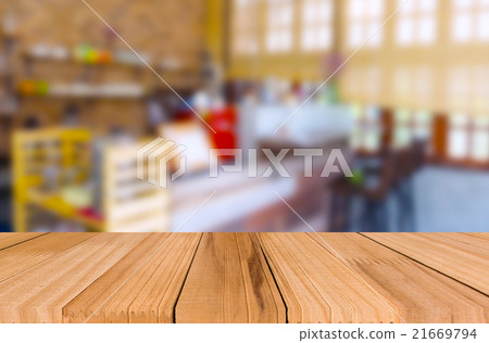 Selected focus empty brown wooden table 21669794