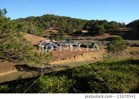 family vacation, camp, pine forest, dalat, vietnam 21670541
