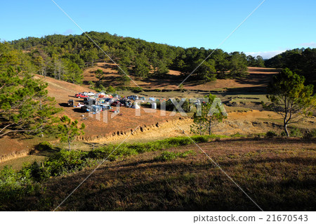 family vacation, camp, pine forest, dalat, vietnam 21670543