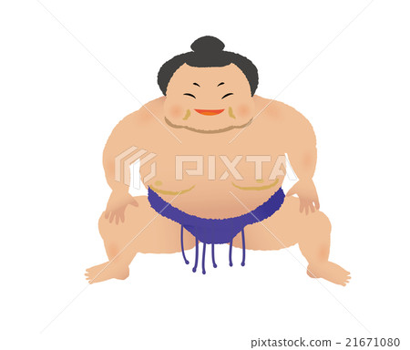 Sumo wrestler (anko type) four-tiered stepping pose 21671080