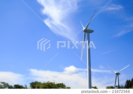 風力發電藍天和風車 風力發電藍天和風車 21672568