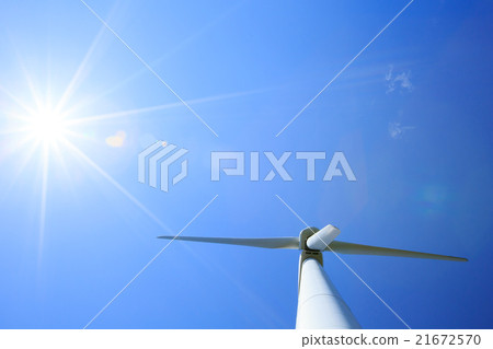 風力發電藍天和風車 風力發電藍天和風車 21672570