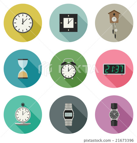 Clock icons set. - Stock Illustration [21673396] - PIXTA
