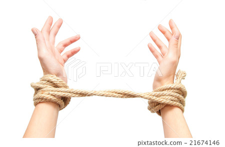 Bound hands isolated on white background Bound hands isolated on white background 21674146