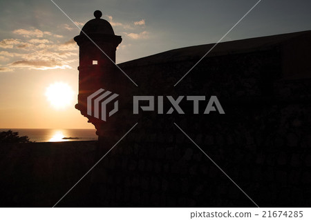 Mexican · Campeche Fort San Jose shining in the evening sun 21674285