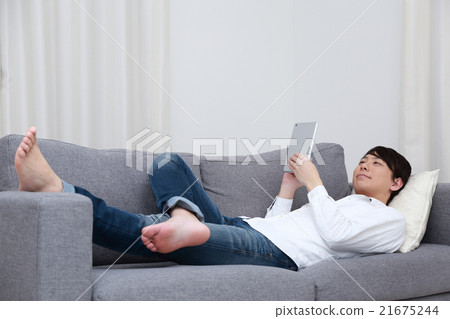 男性日常生活方式（30歲社會工作者生活放鬆牙膠等滾動父親爸爸） 21675244