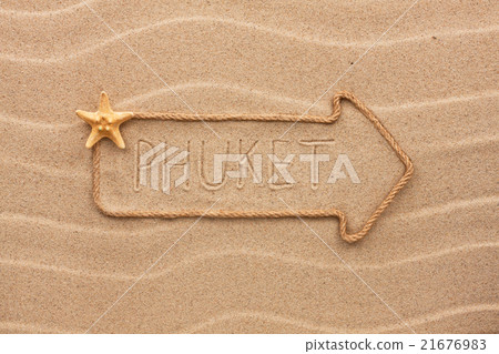 Arrow made of rope and sea shells, word Phuket Arrow made of rope and sea shells, word Phuket 21676983