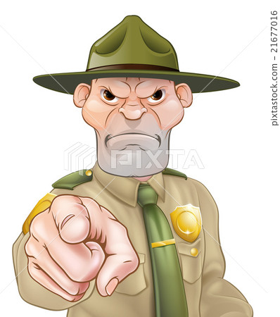 Pointing Cartoon Forest Ranger 21677016