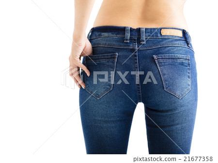 Closeup of sexy woman wearing jeans 21677358
