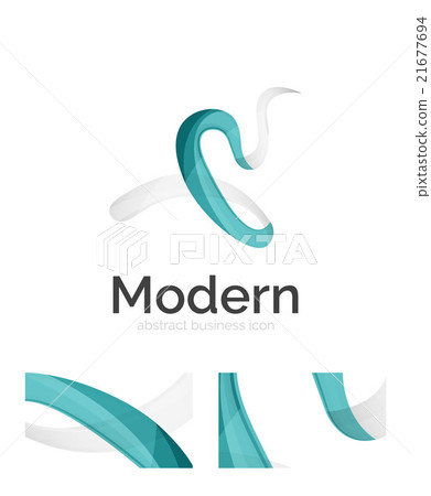 Abstract 3d swirl ribbon logo template with - Stock Illustration ...