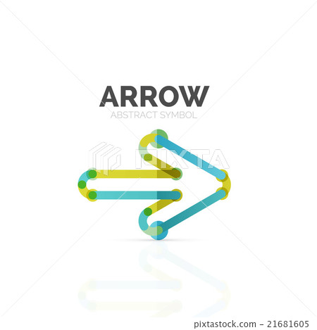 Linear arrow abstract logo, connected multicolored Linear arrow abstract logo, connected multicolored 21681605