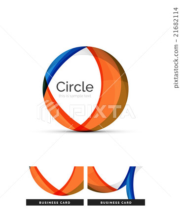 Circle logo. Transparent overlapping swirl shapes Circle logo. Transparent overlapping swirl shapes 21682114