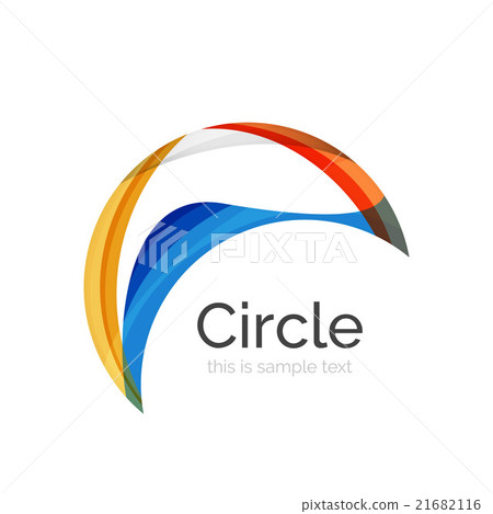 Circle logo. Transparent overlapping swirl shapes Circle logo. Transparent overlapping swirl shapes 21682116