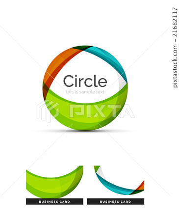 Circle logo. Transparent overlapping swirl shapes Circle logo. Transparent overlapping swirl shapes 21682117