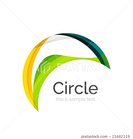 Circle logo. Transparent overlapping swirl shapes Circle logo. Transparent overlapping swirl shapes 21682119