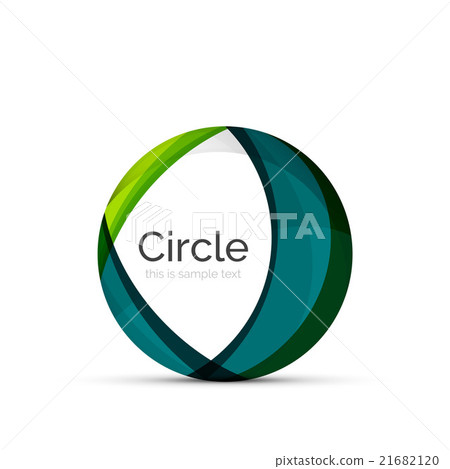 Circle logo. Transparent overlapping swirl shapes Circle logo. Transparent overlapping swirl shapes 21682120