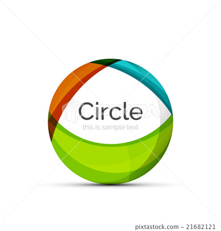 Circle logo. Transparent overlapping swirl shapes Circle logo. Transparent overlapping swirl shapes 21682121