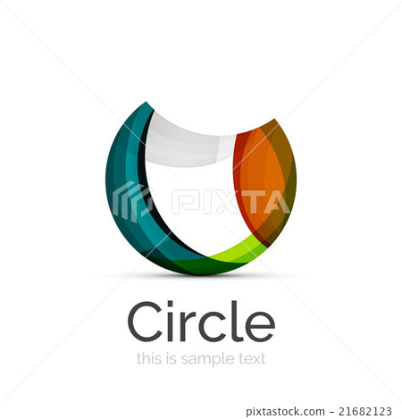 Circle logo. Transparent overlapping swirl shapes Circle logo. Transparent overlapping swirl shapes 21682123