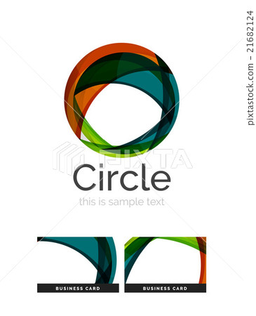 Circle logo. Transparent overlapping swirl shapes Circle logo. Transparent overlapping swirl shapes 21682124