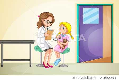 Doctor examining little girl Doctor examining little girl 21682255