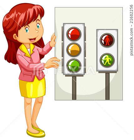 Teacher explaining traffic signals Teacher explaining traffic signals 21682256