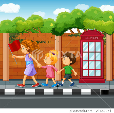 People walking on the pavement 21682261