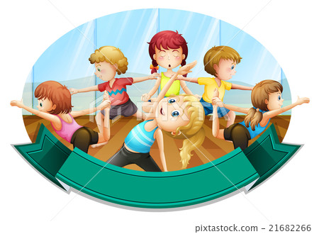 People doing yoga in the gym People doing yoga in the gym 21682266